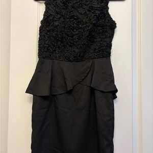 Tea n Rose Black Peplum Mini Dress